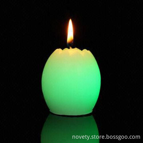 LED half egg, real smokeless wax candles really change colors when lit